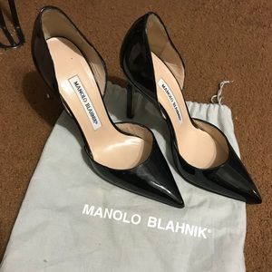 Manolo Blahnik Black Patent Pumps